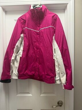 Columbia Pink and White Ski Jacket